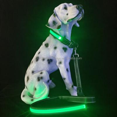 China Safety Collar Reflective Dog Led Dog Leash Pet Products 2021 Dog Leash Set for sale