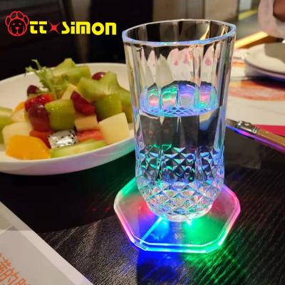 China Plastic Customized White Led Lighting Cup Coaster Led Coaster for sale