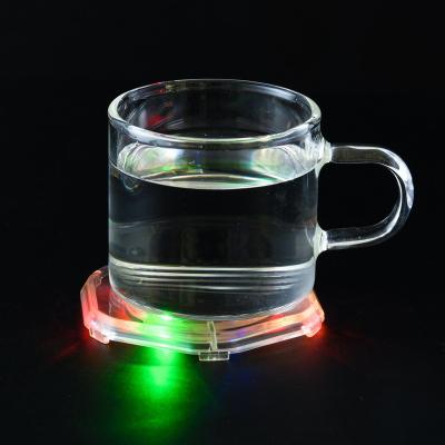 China Plastic Led Beer Coaster Customized White Led Lighting Cup Coaster Led Coaster for sale