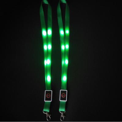 China Polyester+ABS light polyester sling led lanyard collar polyester webbing high quality led sling with customer logo 2020 for sale