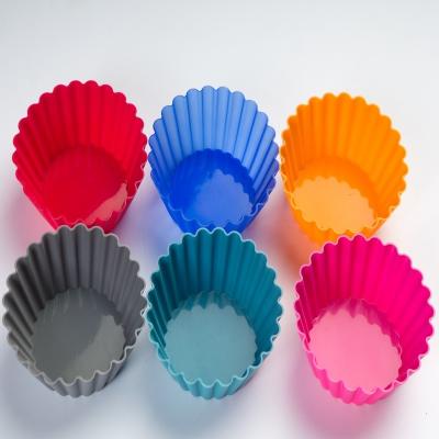 China Factory Stocked Silicone 7cm Muffin Cup Cake Mold Round Eggs DIY Baking Tools Factory Stocked Tart Baking Bakeware And Pastry Tools for sale