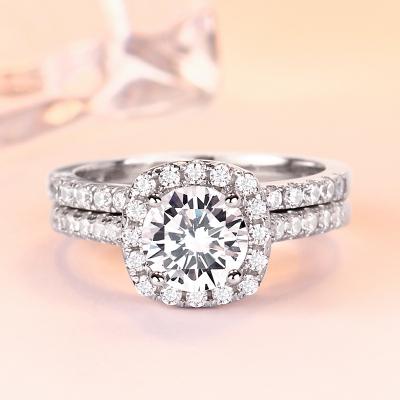 China Engagement Romantic Wedding Ring Jewelry 925 Sterling Silver Ladies Ring Diamond for sale