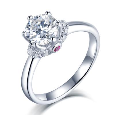 China Romantic 925 Sterling Silver Ladies Engagement Ring Mossang Diamond of Sterling Silver Jewelry Ring CZ for sale