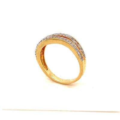 China Luxury Romantic Hiphop 18k Gold Plated Iced Out Royal Lab CZ Unisex Diamond Wedding Engagement Band Ring for sale