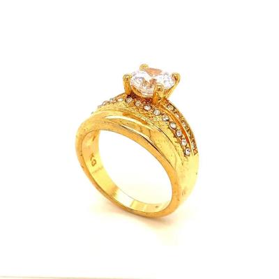 China Factory Wholesale CLASSIC Diamond Plating 18K Gold Brass Men and Women Wedding Engagement Gold Rings for sale