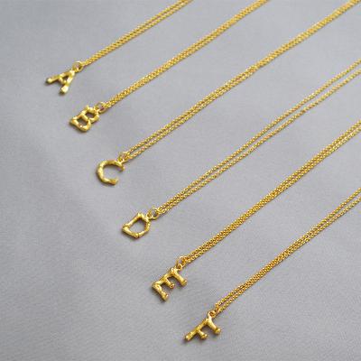 China Retro 26 CLASSIC Creative English Letters 1.5 cm Simple And Soft Bamboo Pendant Necklaces for sale