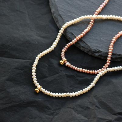 China Elegant Romantic and American Freshwater Pearl European Woman Necklace 18K Gold Necklace CIA Pearl Clavicle Chain for sale