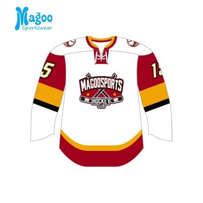 China Shirts & Tops Custom Sublimation Hockey Lace Up Team Sportswear Ice Hockey Jersey for sale