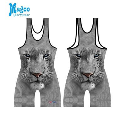 China Sublimation Animal Lycra Funny Cool Wrestling Singlets Customized Fashion Sports Tank Tops OEM Comfortable Custom Brand for sale