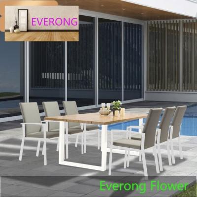 China Modern EV Patio Villa Garden Balcony Hotel Restaurant Furniture Wood Coffee Dining Table and Chair Set for sale