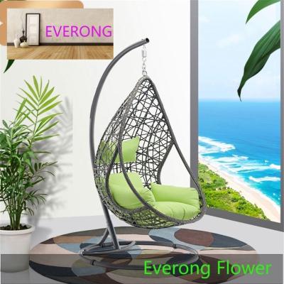 China Modern EV Patio Garden Swinging Chair Rattan Outdoor Steel Wicker Hanging Chair hanging egg chair for sale