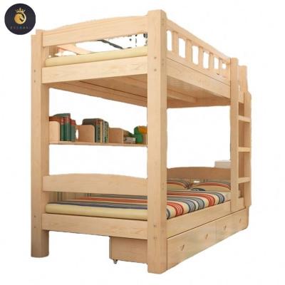 China Foldable Dormitory School Furniture High School wood OEM HEN Item Style Surface  Modern Bedroom wooden Bunk Bed for sale