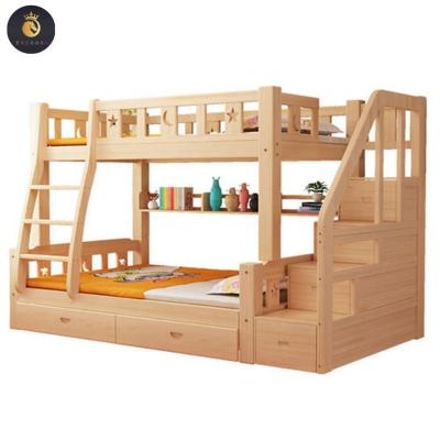 China Foldable bali style wood bunk bed wooden Bunk Bed Dormitory School Furniture  Surface  Modern Bedroom wooden Bunk Bed for sale