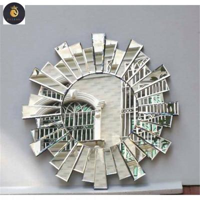 China Modern wall mirror home decor Cheap Price Modern Round 3D Wall Mirror Accent Mirror  Home Hotel Decorative for sale