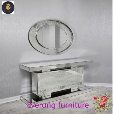 China Adjustable (height) hollywood mirrored bedroom furniture console table  vanity set dressing table makeup table for sale