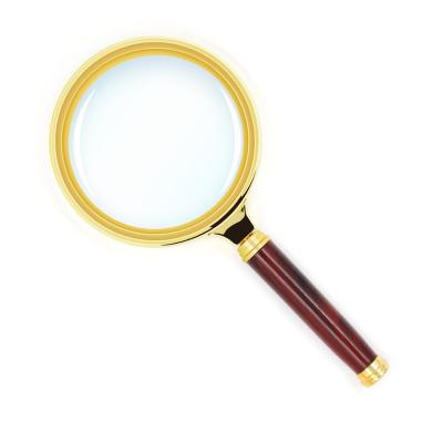 China 60mm Magnifier 10X Handheld Antique Handle Magnifier Reading Mahogany Magnifier for Reading Book, Inspection, Insects, Map for sale