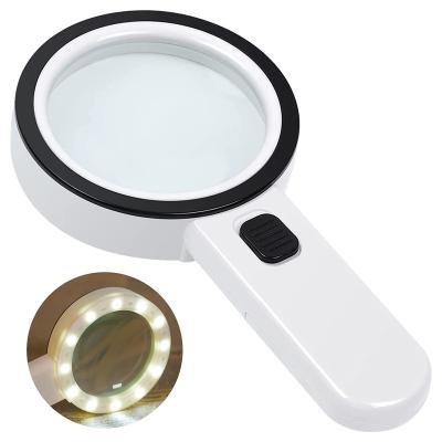 China The magnifying glass held in the 85mm hand with 30x light 12 LED illuminated the magnifying glass for more vision, welding, inspection, jewelry for sale