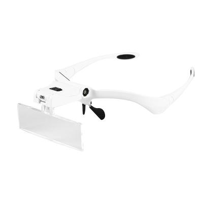 China ABS Acrylic Magnifier 1.0X, 1.5X, 2.0X, 2.5X, LED Headband 3.5X Magnifier With LED Light Handheld Backlit Magnifier Jewelry Magnifying Glass for sale