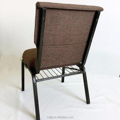 China Modern Steel Stacking Church Chair With Web for sale