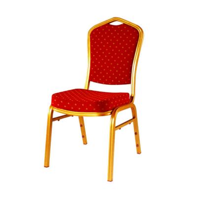 China Hotel Chair Best Price 45W*46Shipping And Handling *93H Fabric Red Gold Aluminum Tube Frame Conference Chair for sale