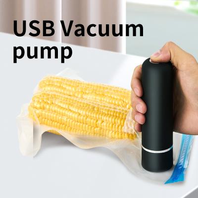 China Car Vacuum Machine Portable USB Rechargeable Handheld Rod Clothes/Compression Mini Electric Air Extraction Pump Food/Red Wine Vacuum for sale