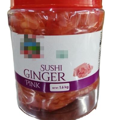 China Fresh sweet white and pink taste sushi ginger slice for sale