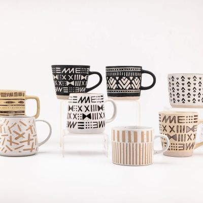 China Cute Viable Espresso Cups Wholesale Ceramic Coffee Latte Mug Manufacturer Stoneware Matt Glaze Mug For Gift for sale