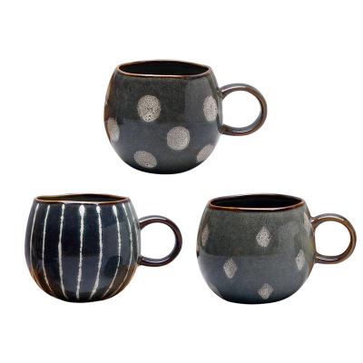 China Customized Cute Viable Kawaii Tea Cups Cup Wholesale Coffee Ball Shape Reactive Stoneware Adorable Gift Mug for sale