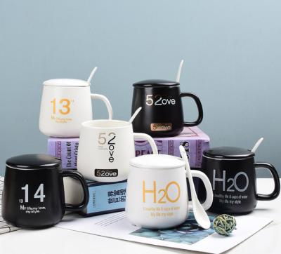 China Viable Wholesale Low MOQ Customization Coffee Mug Custom Mugs Customizable Personalized Mug With Lid Spoon For Home Office Party Gift for sale