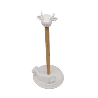 China VIABLE MAGIC Earth Pottery Farm Animal Series Paper Towel Stander for sale