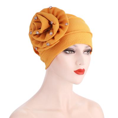 China Wholesale TB-49 Image Women African Beads Flower Cowl Turbans Part Covers Women Wedding Head Turban for sale