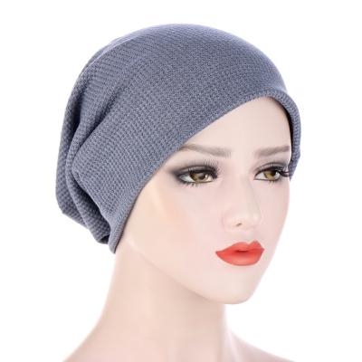 China Fashion Plain Multicolor Beanie Cap Women Hair Turban Slouchy Autumn Winter Headcover Female Hats Picture TB-271 for sale