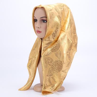 China New Style TB-276 Ethnic Silk Jacquard Turban 90*90 cm Muslim Women Hijab Approx 90*90 cm for sale