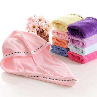 China Picture Thickened Microfiber Shower Cap Head Wrap Dry Hair Towel Hood Women Hair Dryer Hood Absorbent Hat for sale