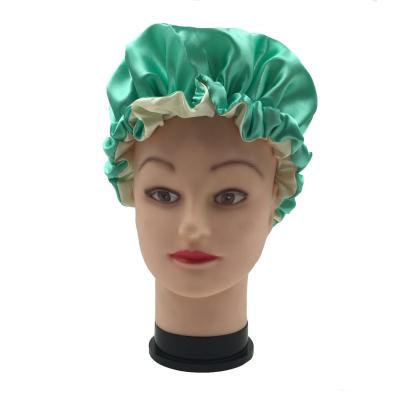 China TBK-39 Double-Layer Night Cap Hair Care Headgear Solid Elastic Buckle Children's Satin Hat Fits For 2-7 Years Kids for sale