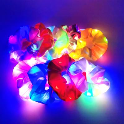 China Wholesale Headwear Led Ring Shiny Hair Circle Hair Rope Hair Accessories Girls Headband Luminous Scrunchies FS-08 for sale