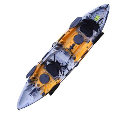 China Plastic Tandem Fishing Kayak 2 Person Sit On Top Canoe 8 Degree 4.5MM for sale