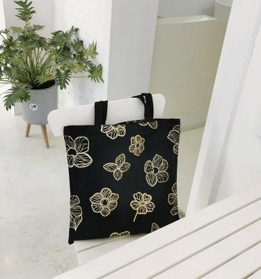 China Hot Selling Eco-friendly Women's Cotton Bags Reusable Cotton Folding Bag Canvas Shopping Cotton Bag Fashion Eco-Friendly for sale