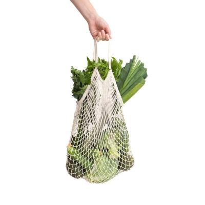 China Custom Grocery Bags Eco-Friendly Logo Cotton Shopping Storage Reusable Vegetable And Fruit Mesh Bag for sale