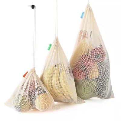 China Eco-Friendly Wholesale Custom Size Zero Waste Storage Vegetable And Fruit 100% Cotton Christmas Drawstring Bags for sale