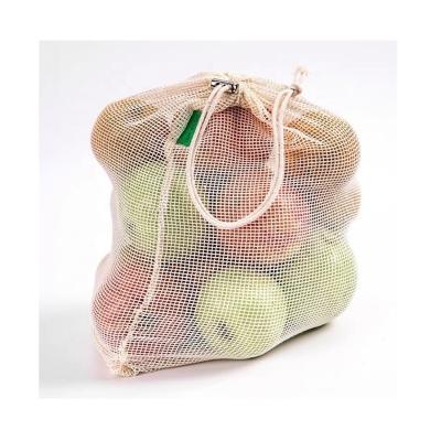 China Hot Selling Onion Cotton Eco-Friendly Mesh Bag 100% Vegetable Drawstring Fruit Mesh Bag High Quality Mesh Bag For Oranges for sale