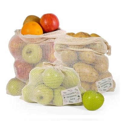 China Eco-Friendly Custom Size 100% Eco-Friendly Cotton Storage Vegetable and Fruit Small Cotton Drawstring Bag for sale