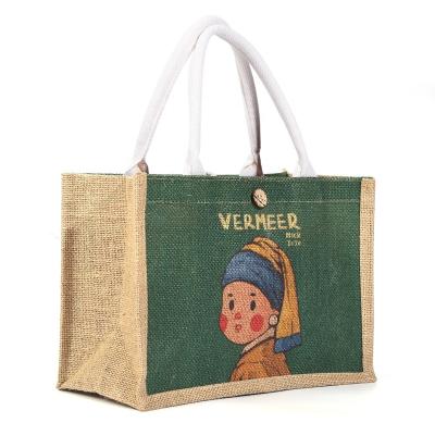 China 100% Eco-friendly custom made sack colorful cute sublimation printing burlap jute bags with custom printed logo for sale