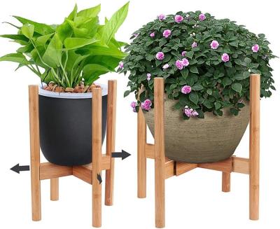 China Promotion Item Minimalist Plant Rack Pile Adjustable Bamboo Plant Stand for sale