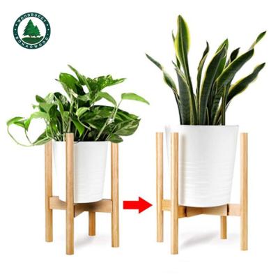 China Rustic Adjustable Premium Acacia Plant Stand Wood Plant Stand For Indoor Plants for sale