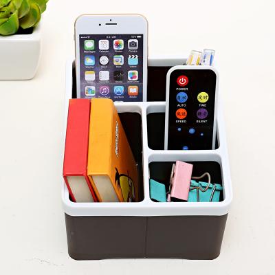 China Wholesale Viable Multifunctional 4 Compartment Pen and Organizer Desk Table Storage Box Pencil Holder for Home and Office for sale