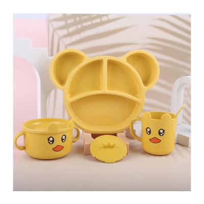 China Viable BPA PP Wheat Free Straw Placemat Snack Food Dinnerware Baby Feeding Supplies Food Tray for sale