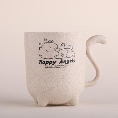 China Bulk Wheat Straw Simons Cat Cup Pp Plastic Tumbler Water Casual Eco-Friendly Cups for sale