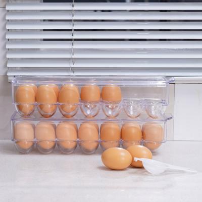 China Sustainable Customizable Plastic Kitchen Refrigerator Egg Storage Fresh-keeping Box With Lid for sale