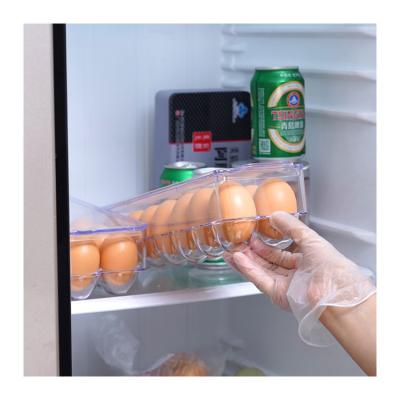 China Sustainable Kitchen Household Plastic Egg Preservation Tray Egg Holder Storage Container For Refrigerator for sale